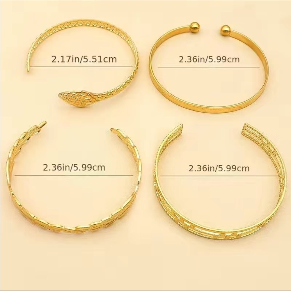 4 Piece Gold Stackable Bracelet Set - image 5
